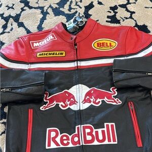 Red Bull Racing Leather Jacket - Red and Black